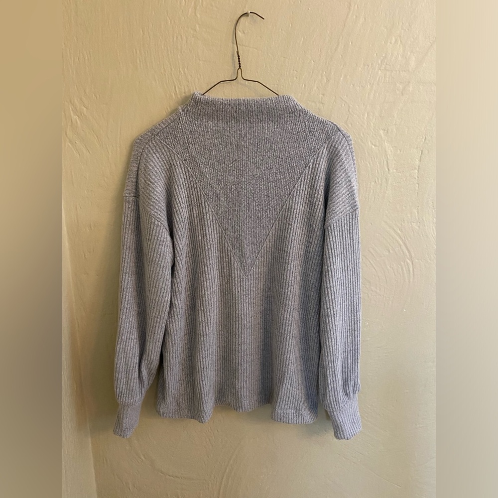 LOFT Heathered Knit Cozy Mockneck Top